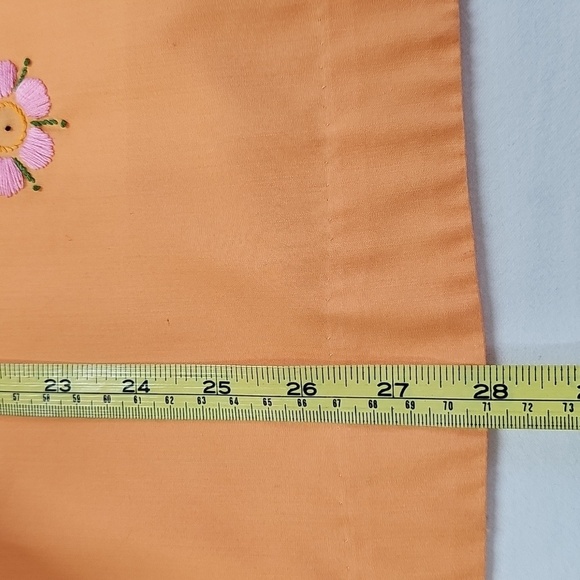 Vtg Handmade Floral Butterfly Embroidered A-line Dress Ruffle Neck - Picture 10 of 10